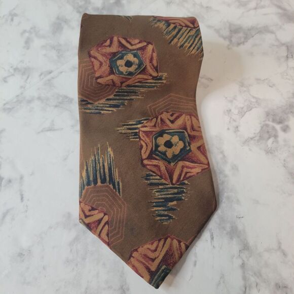 Christian Dior Monsieur Vintage Tie Mens Abstract Floral Silk Necktie Italy‎ - Picture 1 of 7